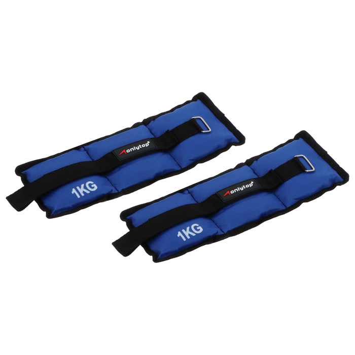 Утяжелители ONLYTOP, 2 шт. х 1 кг, цвет синий Утяжелители ONLYTOP, 2 шт. х 1 кг, цвет синий