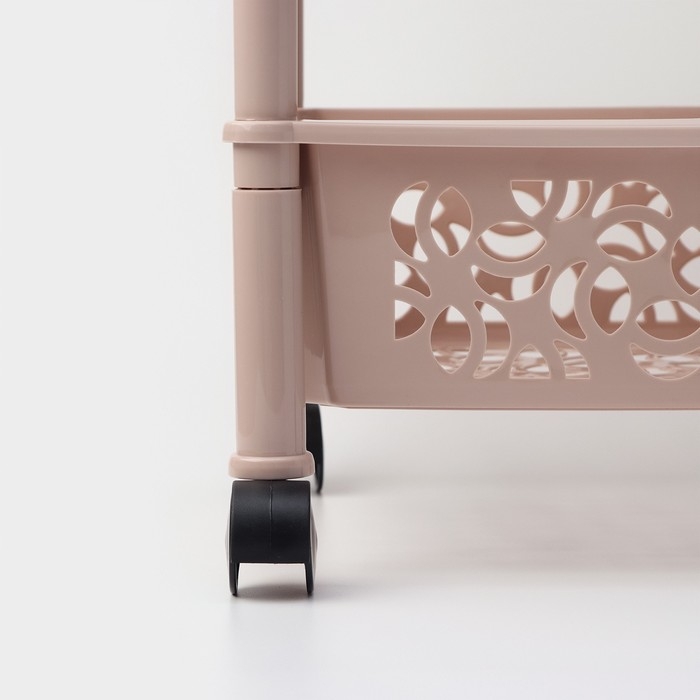 Этажерка напольная 3-х секционная Prima, на колёсиках, цвет МИКС Этажерка напольная 3-х секционная Prima, на колёсиках, цвет МИКС