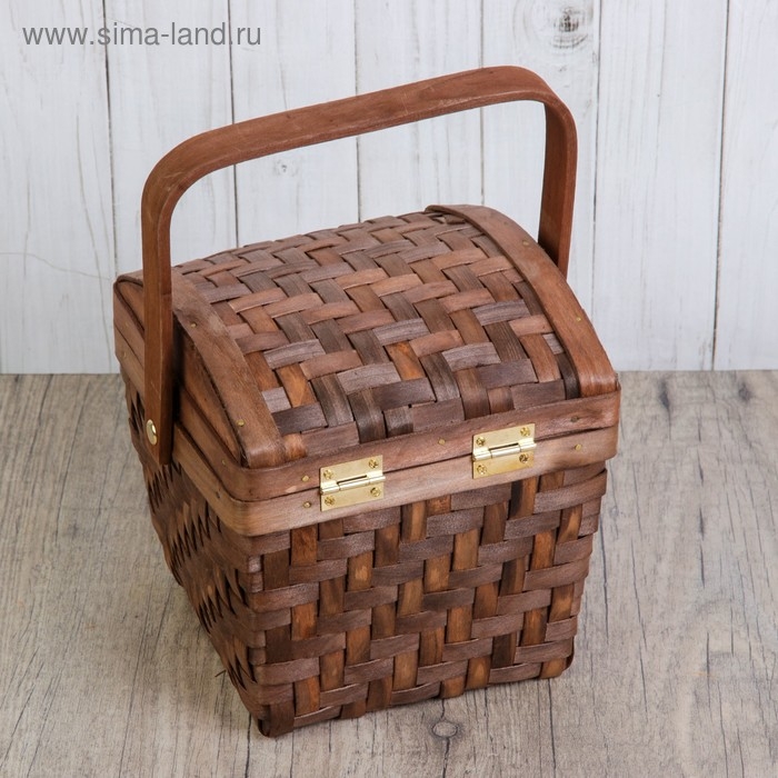 Сундук «Плетёнка», с замком, 16×16×25 см, шпон Сундук «Плетёнка», с замком, 16×16×25 см, шпон