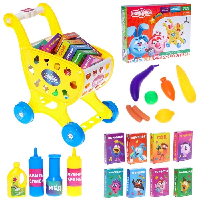 Игровой набор «Тележка с продуктами», Смешарики Игровой набор «Тележка с продуктами», Смешарики