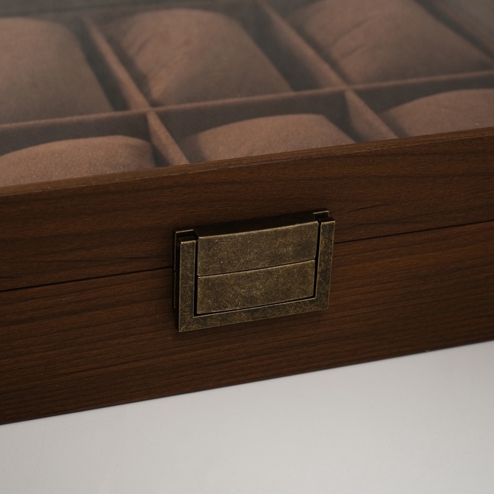 Шкатулка дерево под часы 8 делений  "Стиль" коричневая 21х31х7,5 см