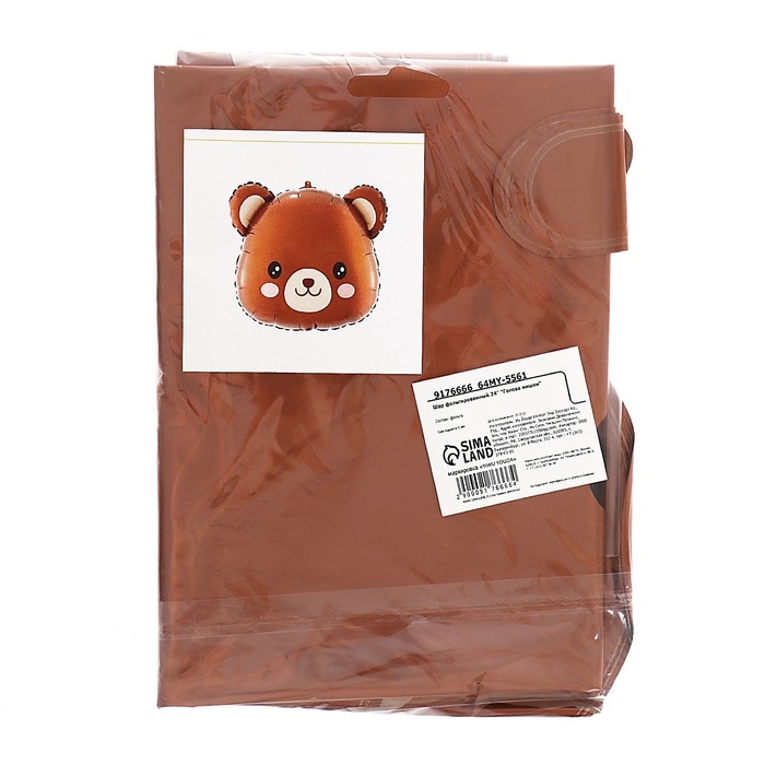 Шар фольгированный 24" &laquo;Голова мишки&raquo;