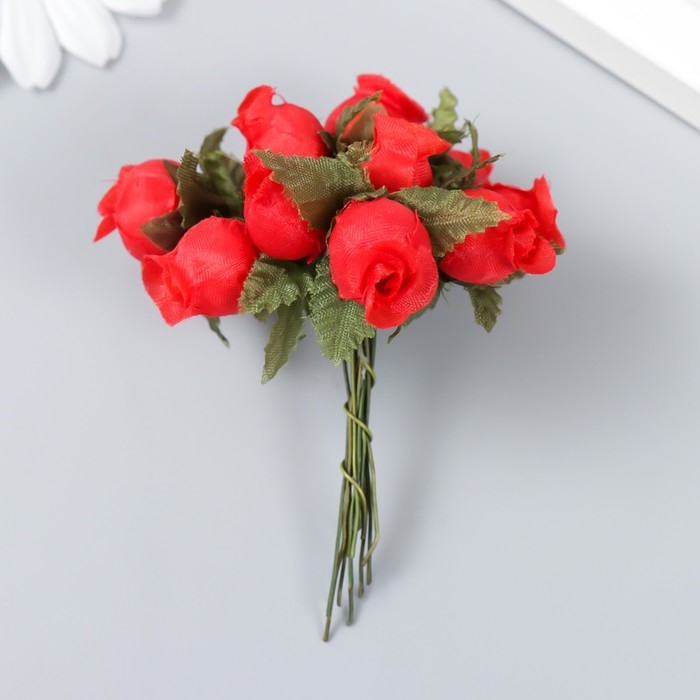 Цветы для декорирования Цветы для декорирования "Роза Бланка" красная 1 букет=12 цветов 10 см