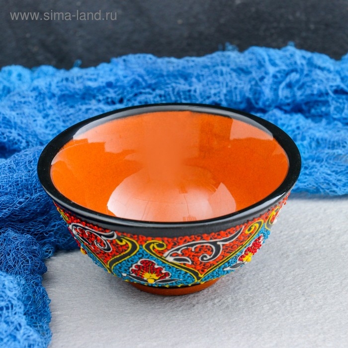 Пиала чайная Риштанская керамика Пиала чайная Риштанская керамика "Самарканд" большая, 11 см, микс