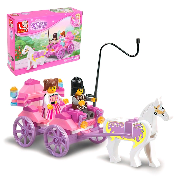Конструктор «Розовая мечта: прогулка на карете», 99 деталей Конструктор «Розовая мечта: прогулка на карете», 99 деталей