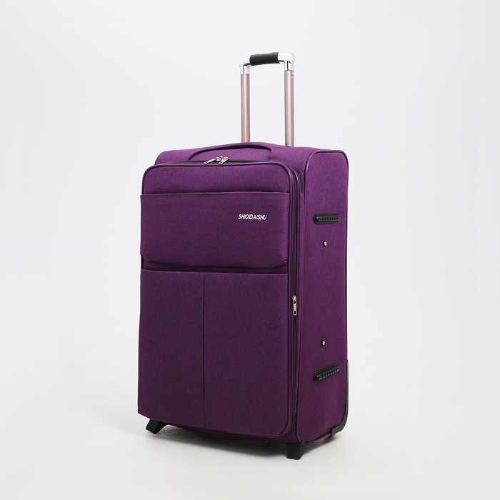 Чемодан большой 95 л (L), отдел на молнии, с расширением, кодовый замок, 3 колеса, 2 наружных кармана, цвет фиолетовый Чемодан большой 95 л (L), отдел на молнии, с расширением, кодовый замок, 3 колеса, 2 наружных кармана, цвет фиолетовый