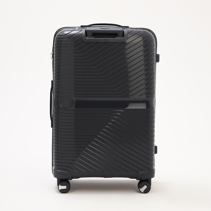 Чемодан большой 100 л (L), отдел на молнии, кодовый замок, 4 колеса, цвет тёмно-серый Чемодан большой 100 л (L), отдел на молнии, кодовый замок, 4 колеса, цвет тёмно-серый