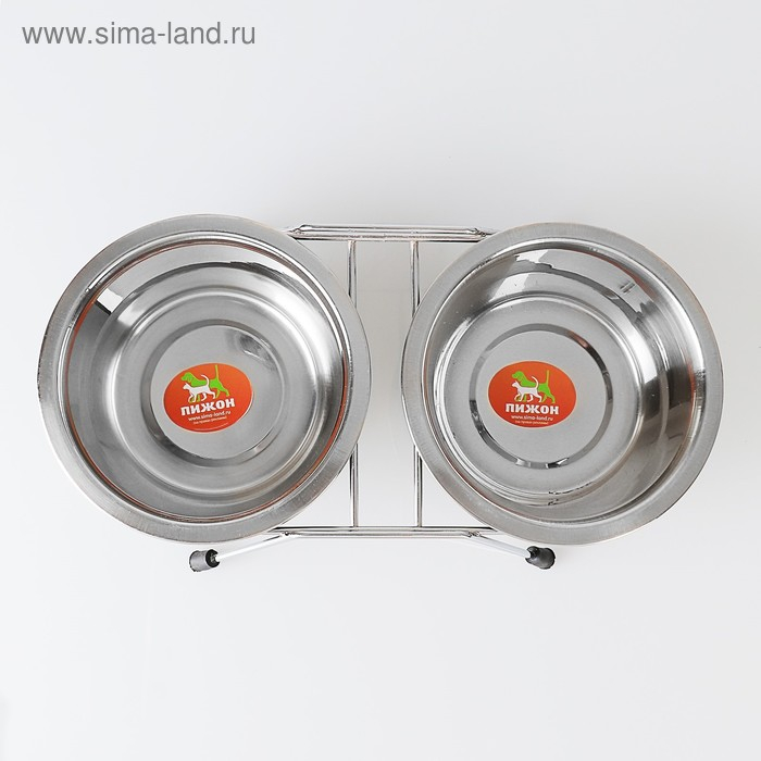 Набор из 2 цветных мисок на подставке, 2 х 450 мл