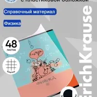 Тетрадь 48 листов в клетку &laquo;Физика: Котоформулы&raquo; ErichKrause, с пластиковой обложкой