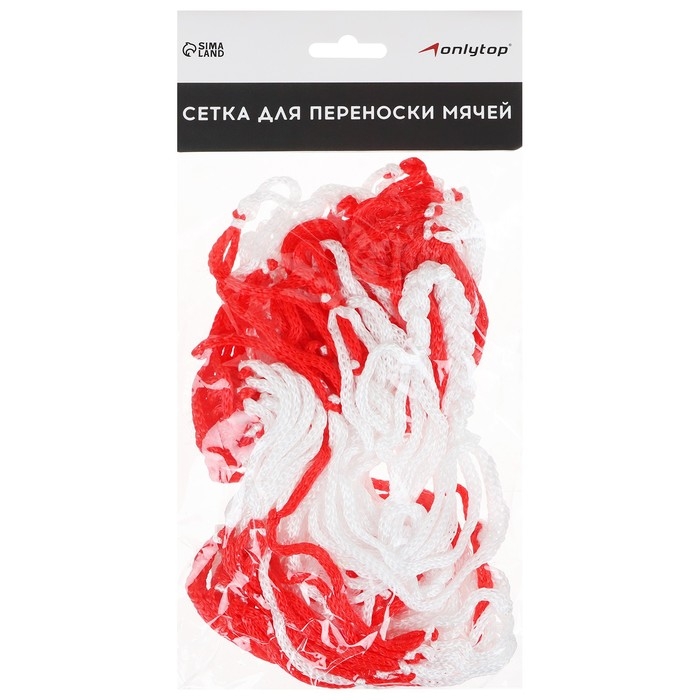 Сетка для переноски мячей ONLYTOP, на 6 мячей, нить 4 мм, цвета МИКС Сетка для переноски мячей ONLYTOP, на 6 мячей, нить 4 мм, цвета МИКС