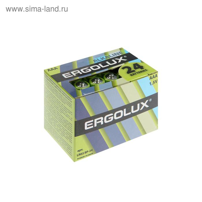 Батарейка алкалиновая Ergolux, AAA, LR03-24BOX (LR03 BP-24), 1.5В, набор 24 шт. Батарейка алкалиновая Ergolux, AAA, LR03-24BOX (LR03 BP-24), 1.5В, набор 24 шт.