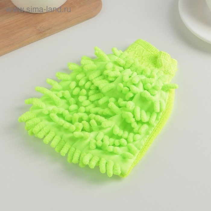 Варежка для уборки Доляна «Букли», микрофибра односторонняя, 15×20 см, цвет МИКС Варежка для уборки Доляна «Букли», микрофибра односторонняя, 15×20 см, цвет МИКС