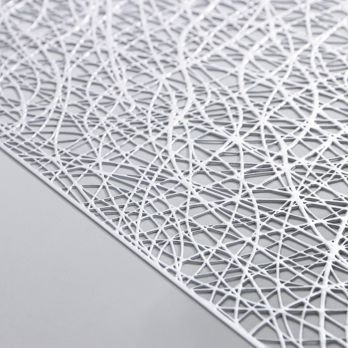 Дорожка на стол Доляна «Паутинка», 30×150 см, цвет серебряный