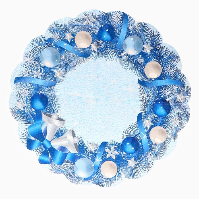 Новый год. Салфетки бумажные Art Bouquet Rondo Новый год. Салфетки бумажные Art Bouquet Rondo"Новогодний венок", 3 слоя, d 32, 12 шт