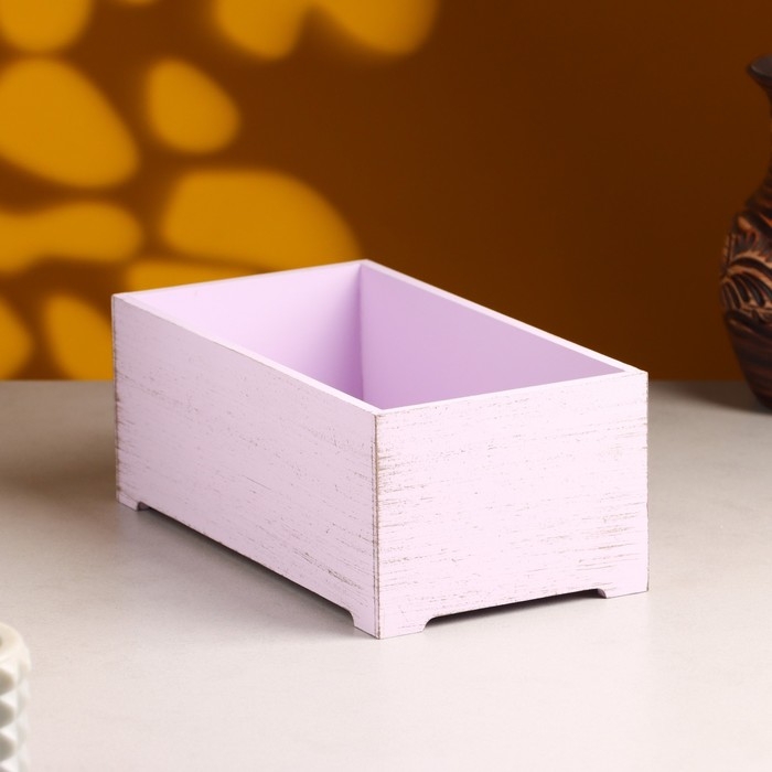 Кашпо деревянное  Кашпо деревянное "Прованс" 23х12,5х9 см Сиреневый