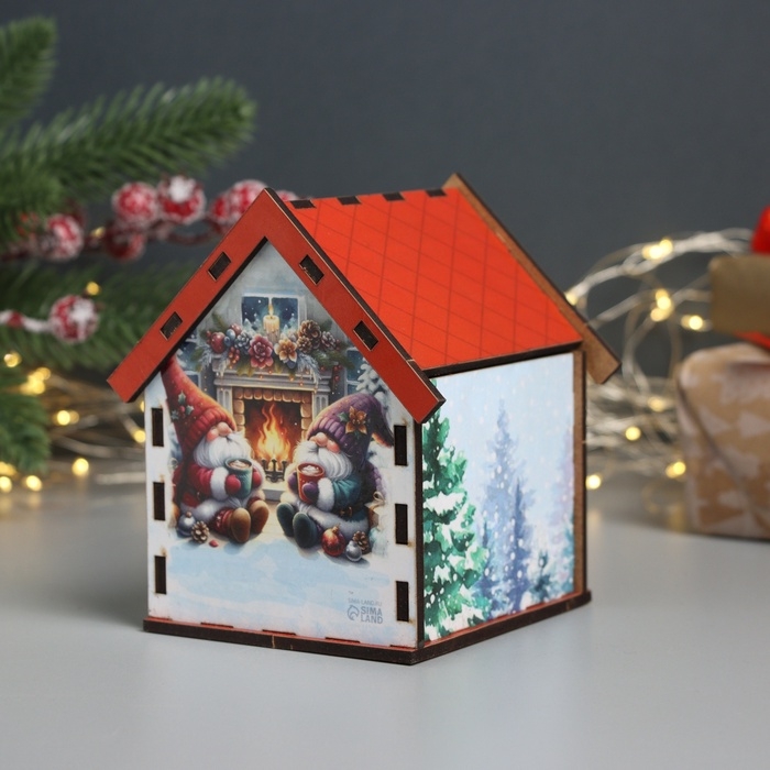 Новогодний чайный домик Новогодний чайный домик "Сказочного благополучия" 10,5х9,5х12 см
