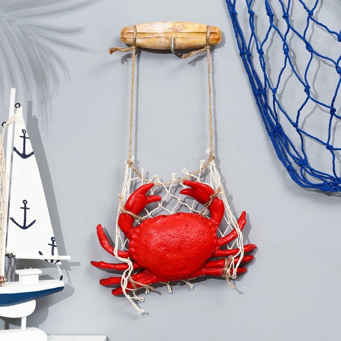 Сувенир морской Краб в сетке 22*14см Сувенир морской Краб в сетке 22*14см