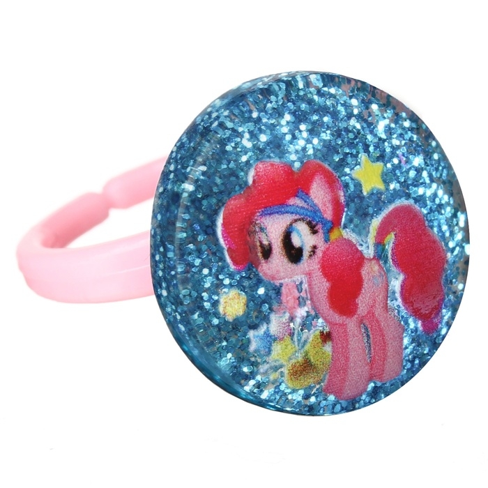 Набор колец на голографической подложке Набор колец на голографической подложке "Пони" 5 шт, My Little Pony МИКС