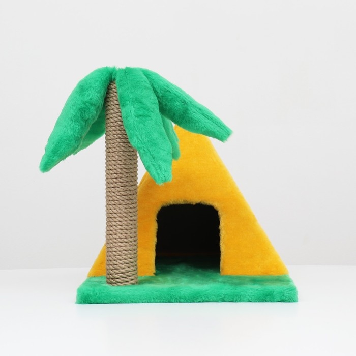 Домик для кошек  Домик для кошек "Пирамидка", с когтеточкой "Пальма", 38 х 40 х 61 см