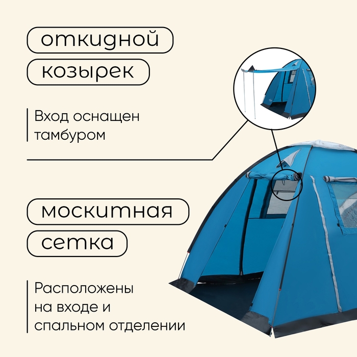 Палатка туристическая, кемпинговая maclay MONTANA 5, 5-местная, с тамбуром Палатка туристическая, кемпинговая maclay MONTANA 5, 5-местная, с тамбуром
