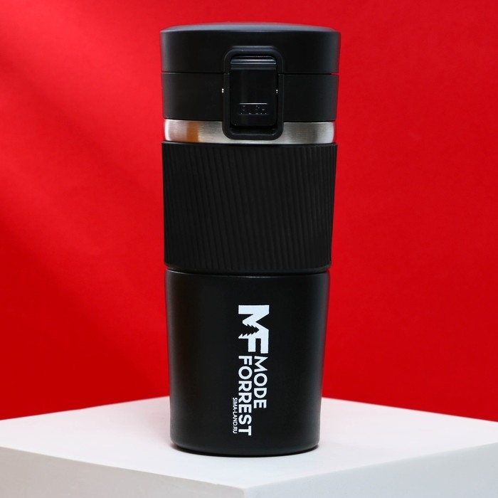 Термостакан с кнопкой MODE FORREST, 380 мл, цвет чёрный, сохраняет тепло 6-8 ч