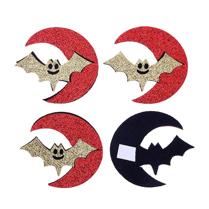 Декор на клеевой основе «Летучая мышь» набор 4 шт., размер 1 шт: 5,5 × 5,2 см Декор на клеевой основе «Летучая мышь» набор 4 шт., размер 1 шт: 5,5 × 5,2 см