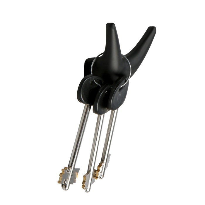 Крючок мебельный CAPPIO GOAT, двухрожковый, черный Крючок мебельный CAPPIO GOAT, двухрожковый, черный