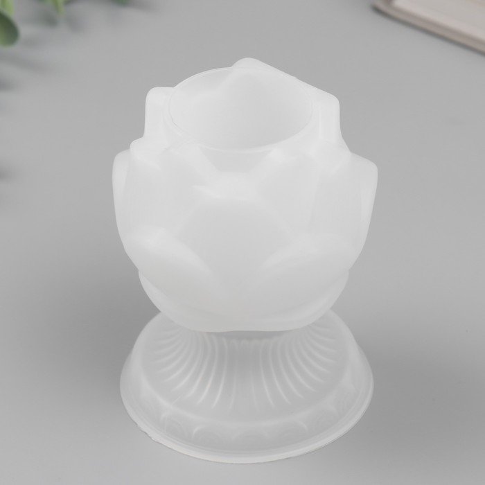 Молд силикон Молд силикон "Подсвечник. Лотос на широкой ножке" 8,2х8,2х10,5 см