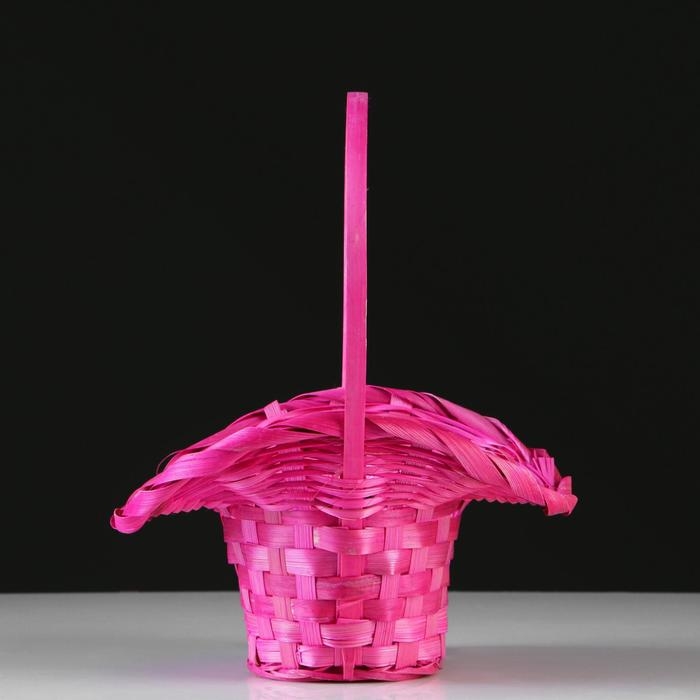 Корзина плетеная, бамбук, D21/13xH14/29 см, розовый Корзина плетеная, бамбук, D21/13xH14/29 см, розовый