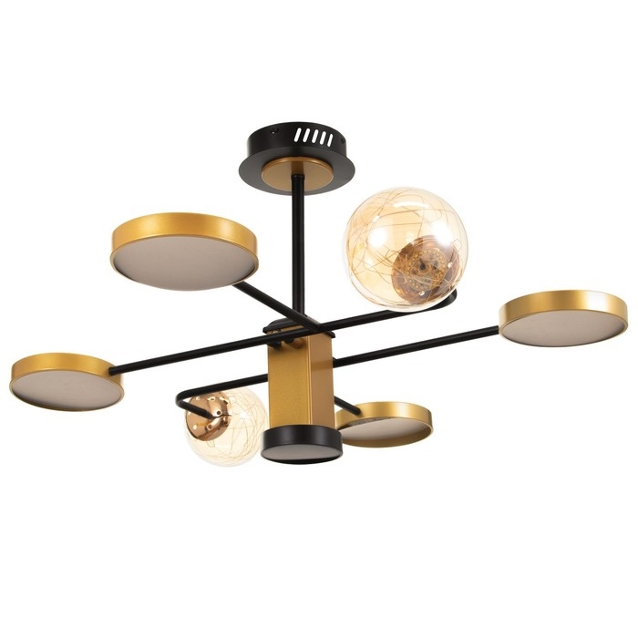 Люстра 1851/7 LED 72Вт 3000-6000К черно-золотой 79х77х43 см BayerLux