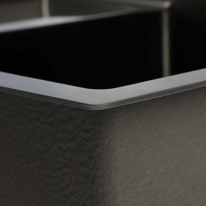 Мойка кухонная AFLORN AF95848F-R, врезная, правая, S=3 и 0,8 мм, 58х48х22 см, сифон, графит Мойка кухонная AFLORN AF95848F-R, врезная, правая, S=3 и 0,8 мм, 58х48х22 см, сифон, графит