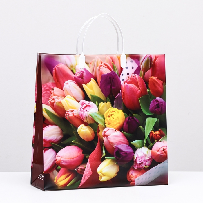 Пакет Пакет "Весенний букет", мягкий пластик, 28,5 x 30 см, 100 мкм