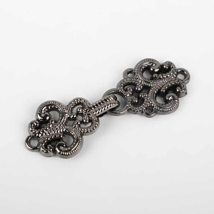 Декоративная застёжка, 4,5 × 1,5 см, цвет чёрный Декоративная застёжка, 4,5 × 1,5 см, цвет чёрный