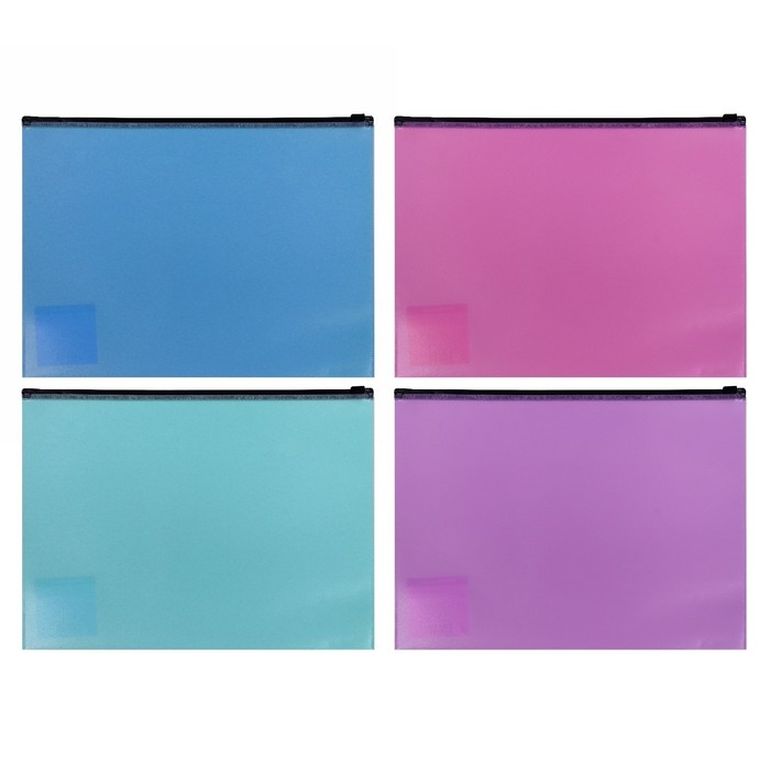 Папка-конверт на ZIP-молнии А4, 140 мкм, ErichKrause Fizzy Vivid, до 100 листов, микс Папка-конверт на ZIP-молнии А4, 140 мкм, ErichKrause Fizzy Vivid, до 100 листов, микс