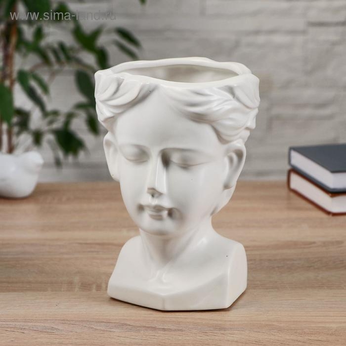 Ваза керамика Ваза керамика "Цветущие мысли" 13,5х20 см, белый