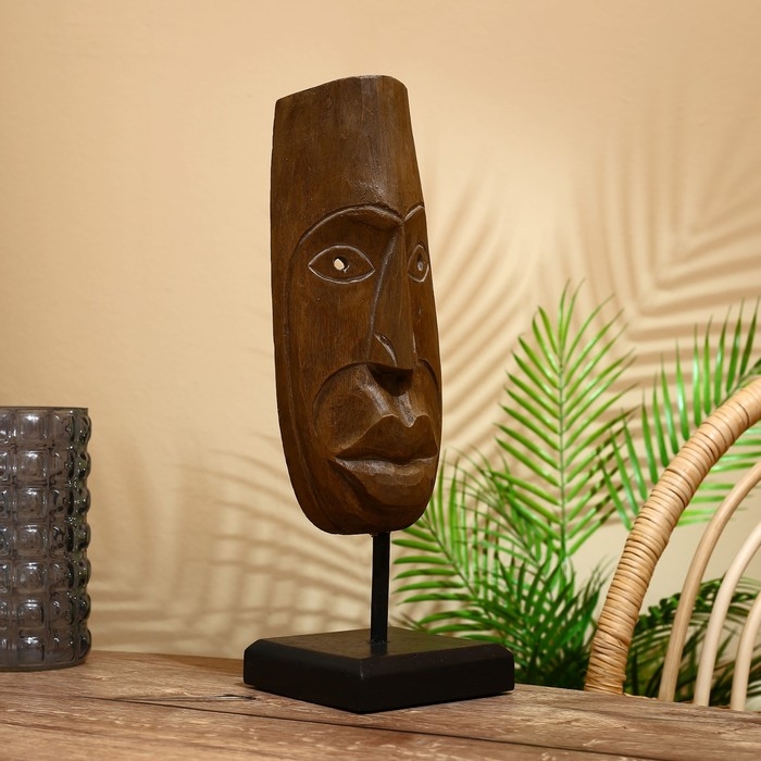 Маска Маска "Лени" на подставке, албезия 42 см