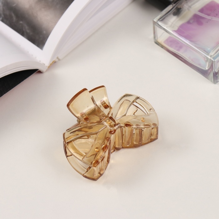 Краб для волос Краб для волос "Флориана" (набор 3 шт) бант, 6 и 4 см, светло-коричневый