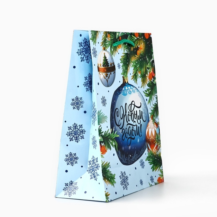 Пакет подарочный новогодний ламинированный «Ёлочный шар», MS 18 х 23 х 8 см, Новый год Пакет подарочный новогодний ламинированный «Ёлочный шар», MS 18 х 23 х 8 см, Новый год