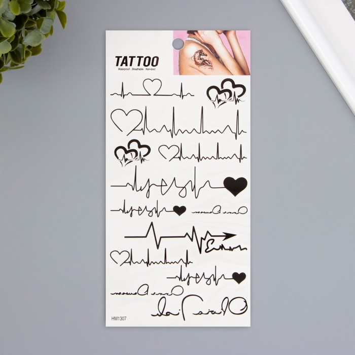 Татуировка на тело чёрная Татуировка на тело чёрная "Волны" 10х20,5 см