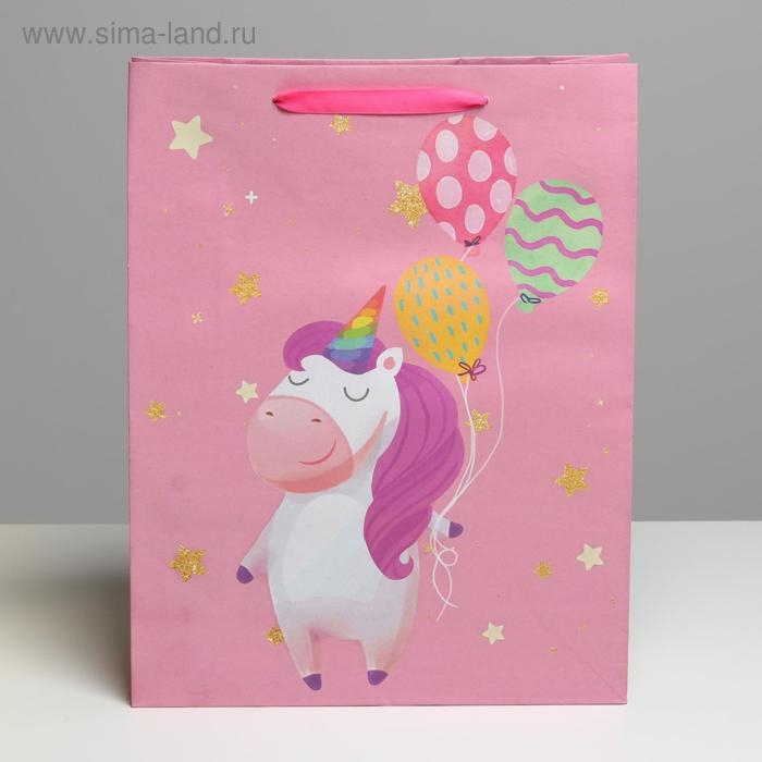 Пакет подарочный крафтовый вертикальный, упаковка, «Единорожек», L 31 х 40 х 11,5 см Пакет подарочный крафтовый вертикальный, упаковка, «Единорожек», L 31 х 40 х 11,5 см