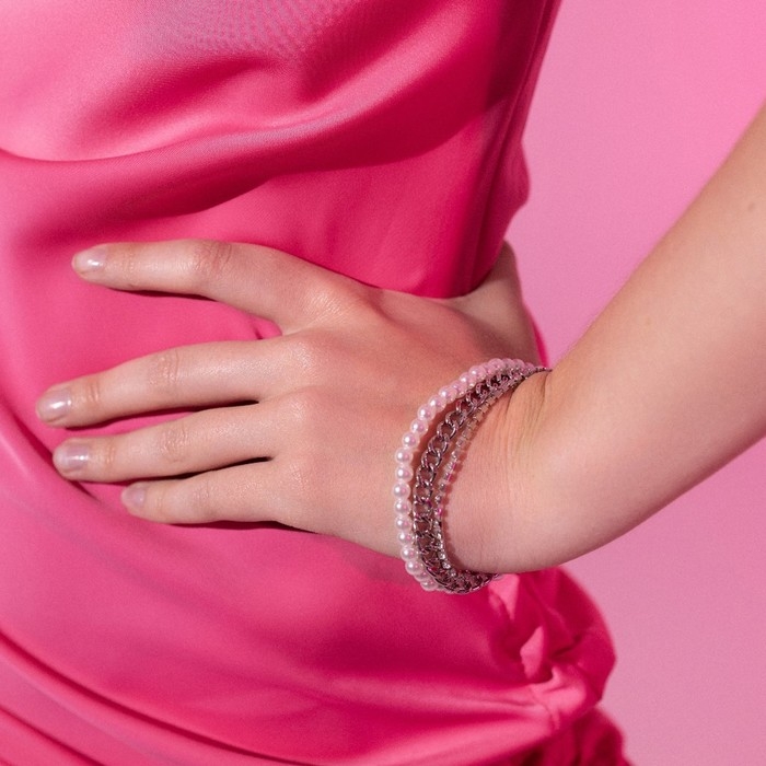 Браслет жемчуг «Цепь» с тоглом, шар №4, цвет белый в серебре, L=16 см Браслет жемчуг «Цепь» с тоглом, шар №4, цвет белый в серебре, L=16 см