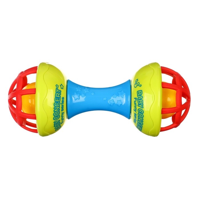 Погремушка «Гантелька яркая», с эластичными элементами Погремушка «Гантелька яркая», с эластичными элементами