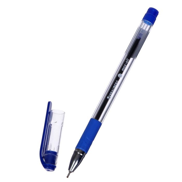 Ручка шариковая 0.7 мм, BRAUBERG Max-oil, с резиновым упором, чернила синие, масляная основа Ручка шариковая 0.7 мм, BRAUBERG Max-oil, с резиновым упором, чернила синие, масляная основа