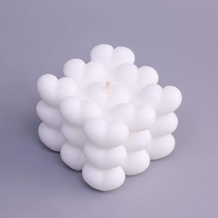 Свеча фигурная  Свеча фигурная "Бабл Сердце" 6 см, белая