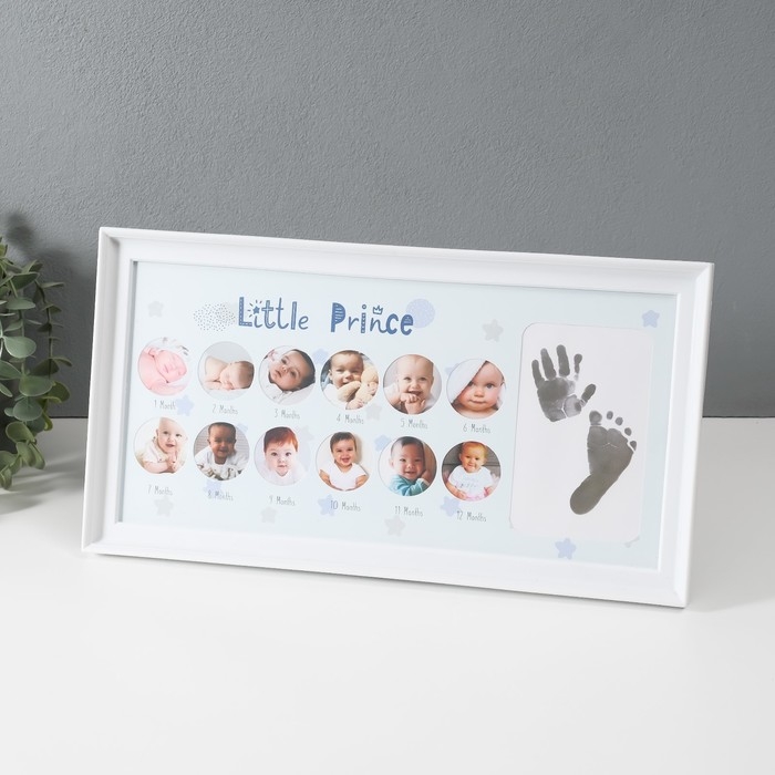 Фоторамка на 12 фото 3х3 см с штемп.подушкой "Маленький принц" белая 2х38х20 см