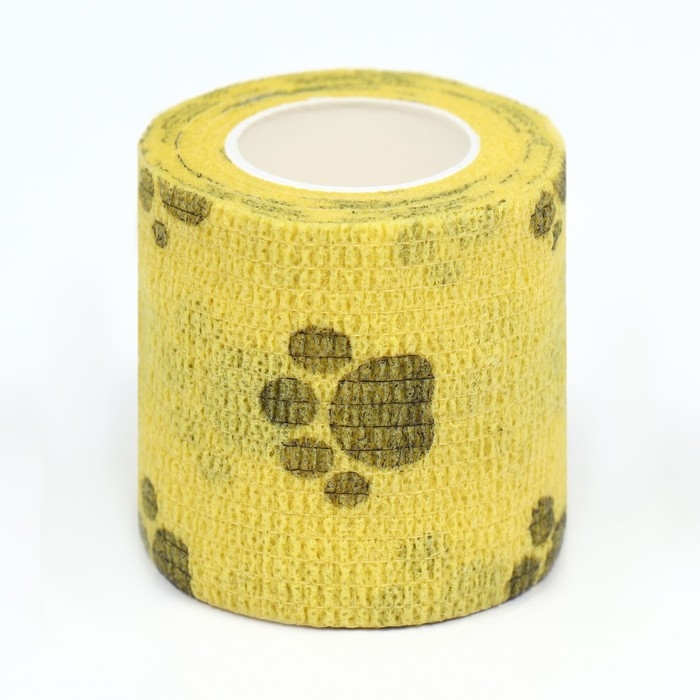 Бинт самофиксирующийся  Бинт самофиксирующийся "Лапки", 5 см, макс. растяжимость 4,5 м, микс цветов