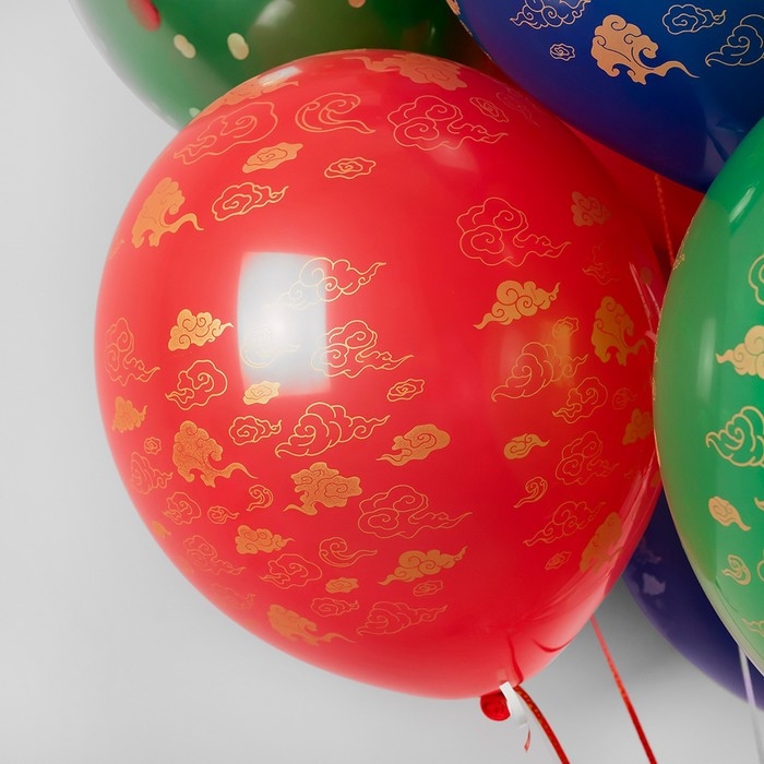 Шар латексный 12 Шар латексный 12" «Дракон на удачу» пастель, 5 ст., набор 25 шт., МИКС