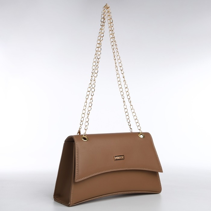 Сумка женская из искусственной кожи с клапаном, 26х16х9 см, коричневый цвет Сумка женская из искусственной кожи с клапаном, 26х16х9 см, коричневый цвет