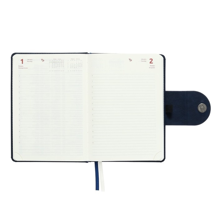 Ежедневник датированный 2024 A5 176 листов, deVENTE.Norwich, твёрдая обложка с поролоном из искусственной кожи, ляссе, кремовый блок 70 г/м2, синий Ежедневник датированный 2024 A5 176 листов, deVENTE.Norwich, твёрдая обложка с поролоном из искусственной кожи, ляссе, кремовый блок 70 г/м2, синий