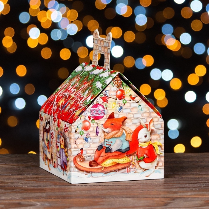 Подарочная коробка Подарочная коробка "Лесной домик большой", 16 х 14 х 15,5 см набор 5 шт